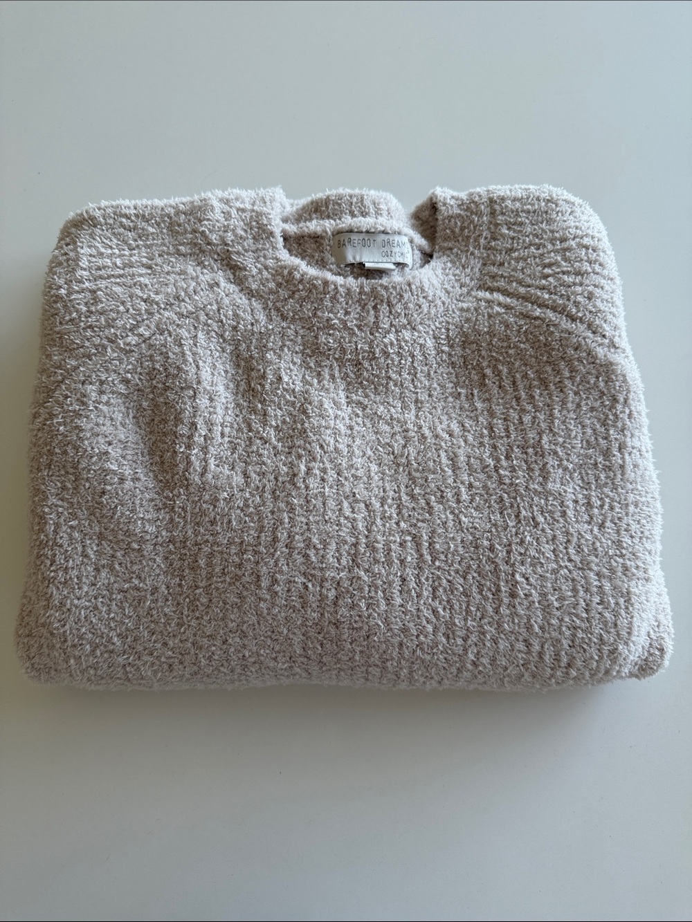 Barefoot Dreams Plush Crewneck Sweater - Light Taupe